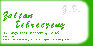 zoltan debreczeny business card